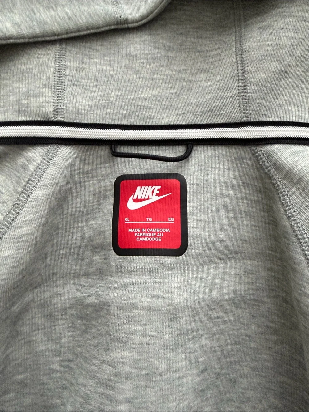 Nike Tech Light Gray Hoodie & Joggers Set with Black Accents